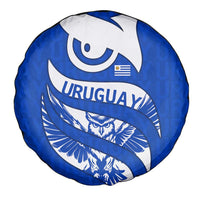 Uruguay Spare Tire Cover with Owl Illustration Blue White Abstract Motion Design - Wonder Print Shop