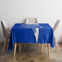 Uruguay Tablecloth with Owl Illustration Blue White Abstract Motion Design - Wonder Print Shop