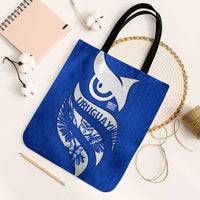 Uruguay Tote Bag with Owl Illustration Blue White Abstract Motion Design - Wonder Print Shop