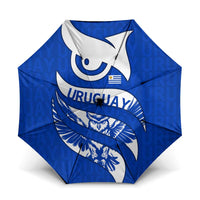 Uruguay Umbrella with Owl Illustration Blue White Abstract Motion Design - Wonder Print Shop