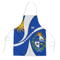 Uruguay Apron with National Emblem and Sun Symbol Blue White Wave - Wonder Print Shop