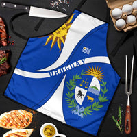 Uruguay Apron with National Emblem and Sun Symbol Blue White Wave - Wonder Print Shop