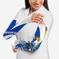 Uruguay Arm Sleeves with National Emblem and Sun Symbol Blue White Wave - Wonder Print Shop