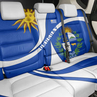 Uruguay Back Car Seat Cover with National Emblem and Sun Symbol Blue White Wave - Wonder Print Shop
