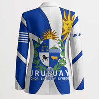 Uruguay Blazer with National Emblem and Sun Symbol Blue White Wave - Wonder Print Shop