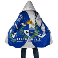 Uruguay Cloak with National Emblem and Sun Symbol Blue White Wave - Wonder Print Shop