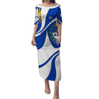 Uruguay Puletasi with National Emblem and Sun Symbol Blue White Wave - Wonder Print Shop