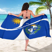 Uruguay Sarong with National Emblem and Sun Symbol Blue White Wave - Wonder Print Shop