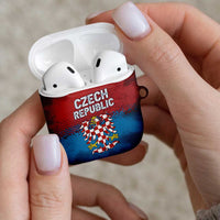 Czech Republic AirPods Case with Blue Red Gradient Design and National Coat of Arms - Wonder Print Shop