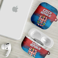 Czech Republic AirPods Case with Blue Red Gradient Design and National Coat of Arms - Wonder Print Shop