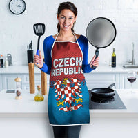 Czech Republic Apron with Blue Red Gradient Design and National Coat of Arms - Wonder Print Shop