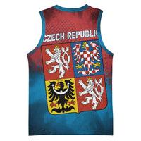 Czech Republic Basketball Jersey with Blue Red Gradient Design and National Coat of Arms - Wonder Print Shop