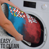 Czech Republic Bathroom Set with Blue Red Gradient Design and National Coat of Arms - Wonder Print Shop