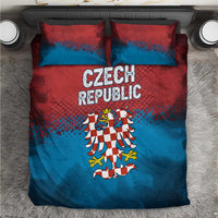 Czech Republic Bedding Set with Blue Red Gradient Design and National Coat of Arms - Wonder Print Shop