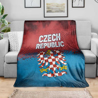Czech Republic Blanket with Blue Red Gradient Design and National Coat of Arms - Wonder Print Shop