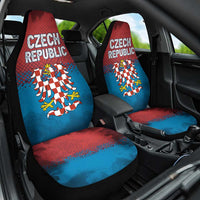 Czech Republic Car Seat Cover with Blue Red Gradient Design and National Coat of Arms - Wonder Print Shop