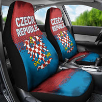 Czech Republic Car Seat Cover with Blue Red Gradient Design and National Coat of Arms - Wonder Print Shop