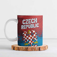 Czech Republic Ceramic Mug with Blue Red Gradient Design and National Coat of Arms - Wonder Print Shop