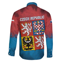 Czech Republic Family Matching Mermaid Dress and Hawaiian Shirt with Blue Red Gradient Design and National Coat of Arms - Wonder Print Shop
