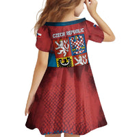 Czech Republic Family Matching Off Shoulder Maxi Dress and Hawaiian Shirt with Blue Red Gradient Design and National Coat of Arms - Wonder Print Shop