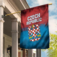 Czech Republic Garden Flag with Blue Red Gradient Design and National Coat of Arms - Wonder Print Shop