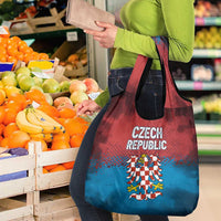 Czech Republic Grocery Bag with Blue Red Gradient Design and National Coat of Arms - Wonder Print Shop