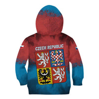 Czech Republic Kid Hoodie with Blue Red Gradient Design and National Coat of Arms - Wonder Print Shop