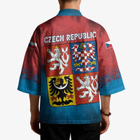 Czech Republic Kimono with Blue Red Gradient Design and National Coat of Arms - Wonder Print Shop