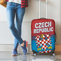 Czech Republic Luggage Cover with Blue Red Gradient Design and National Coat of Arms - Wonder Print Shop