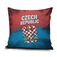 Czech Republic Pillow Cover with Blue Red Gradient Design and National Coat of Arms - Wonder Print Shop