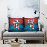 Czech Republic Pillow Cover with Blue Red Gradient Design and National Coat of Arms - Wonder Print Shop