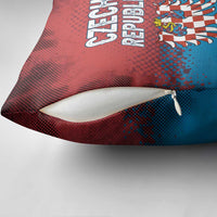 Czech Republic Pillow Cover with Blue Red Gradient Design and National Coat of Arms - Wonder Print Shop