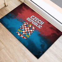 Czech Republic Rubber Doormat with Blue Red Gradient Design and National Coat of Arms - Wonder Print Shop