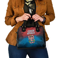 Czech Republic Shoulder Handbag with Blue Red Gradient Design and National Coat of Arms - Wonder Print Shop