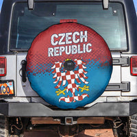 Czech Republic Spare Tire Cover with Blue Red Gradient Design and National Coat of Arms - Wonder Print Shop