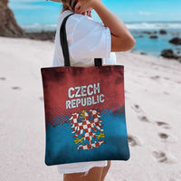 Czech Republic Tote Bag with Blue Red Gradient Design and National Coat of Arms - Wonder Print Shop
