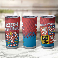Czech Republic Tumbler Cup with Blue Red Gradient Design and National Coat of Arms - Wonder Print Shop