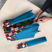 Czech Republic Umbrella with Blue Red Gradient Design and National Coat of Arms - Wonder Print Shop