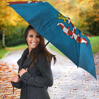 Czech Republic Umbrella with Blue Red Gradient Design and National Coat of Arms - Wonder Print Shop