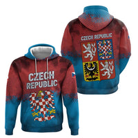 Czech Republic Zip Hoodie with Blue Red Gradient Design and National Coat of Arms - Wonder Print Shop