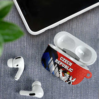 Czech Republic AirPods Case with Red Black Blue Brushstroke Design and National Lion - Wonder Print Shop