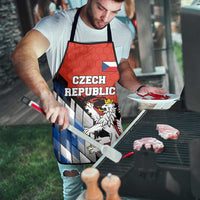 Czech Republic Apron with Red Black Blue Brushstroke Design and National Lion - Wonder Print Shop