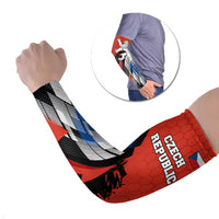 Czech Republic Arm Sleeves with Red Black Blue Brushstroke Design and National Lion - Wonder Print Shop