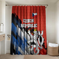 Czech Republic Bathroom Set with Red Black Blue Brushstroke Design and National Lion - Wonder Print Shop