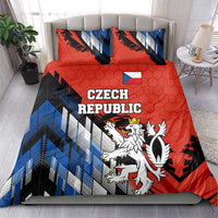 Czech Republic Bedding Set with Red Black Blue Brushstroke Design and National Lion - Wonder Print Shop