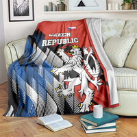 Czech Republic Blanket with Red Black Blue Brushstroke Design and National Lion - Wonder Print Shop