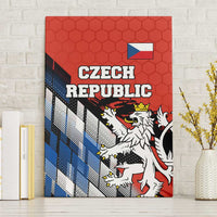 Czech Republic Canvas Wall Art with Red Black Blue Brushstroke Design and National Lion - Wonder Print Shop