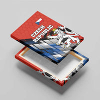 Czech Republic Canvas Wall Art with Red Black Blue Brushstroke Design and National Lion - Wonder Print Shop