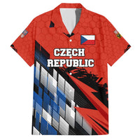 Czech Republic Family Matching Short Sleeve Bodycon Dress and Hawaiian Shirt with Red Black Blue Brushstroke Design and National Lion - Wonder Print Shop