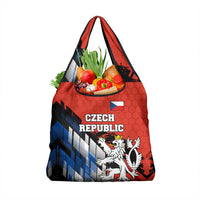 Czech Republic Grocery Bag with Red Black Blue Brushstroke Design and National Lion - Wonder Print Shop